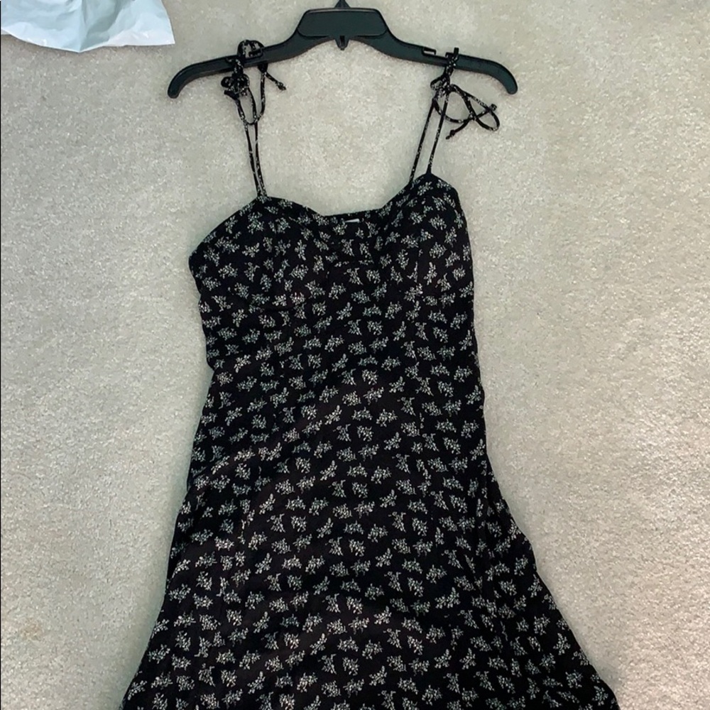 Floral black sun dress